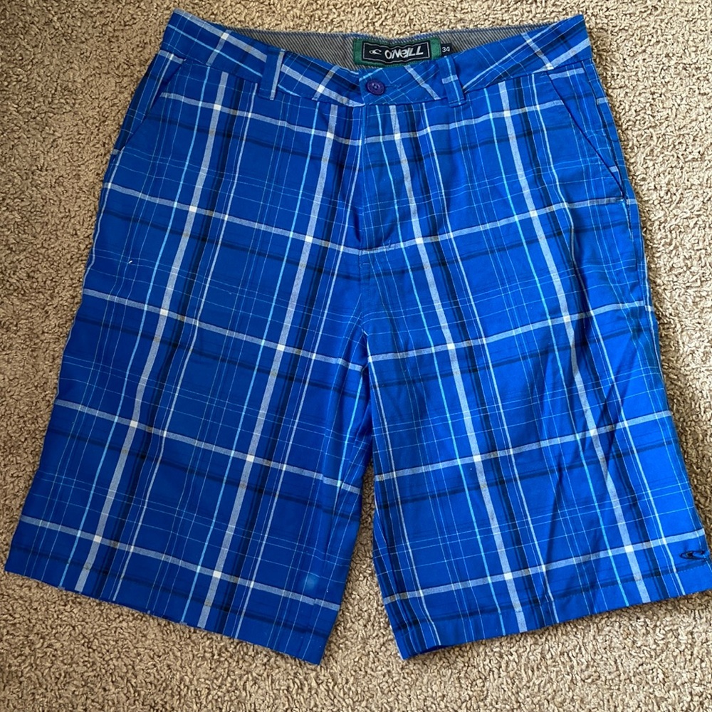 O’Neill blue plaid mens shorts
